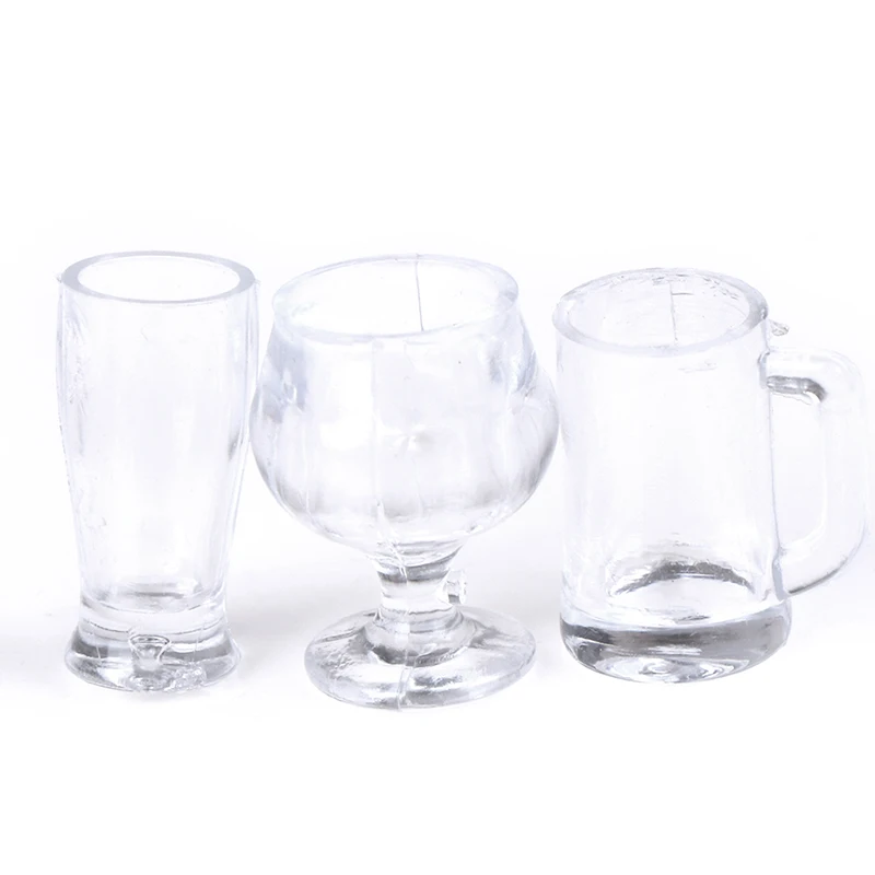 ชุดของเล่นเครื่องครัวจิ๋วสำหรับบ้านตุ๊กตา 1:12 จำนวน 17 ชิ้น/ชุด แบบใส