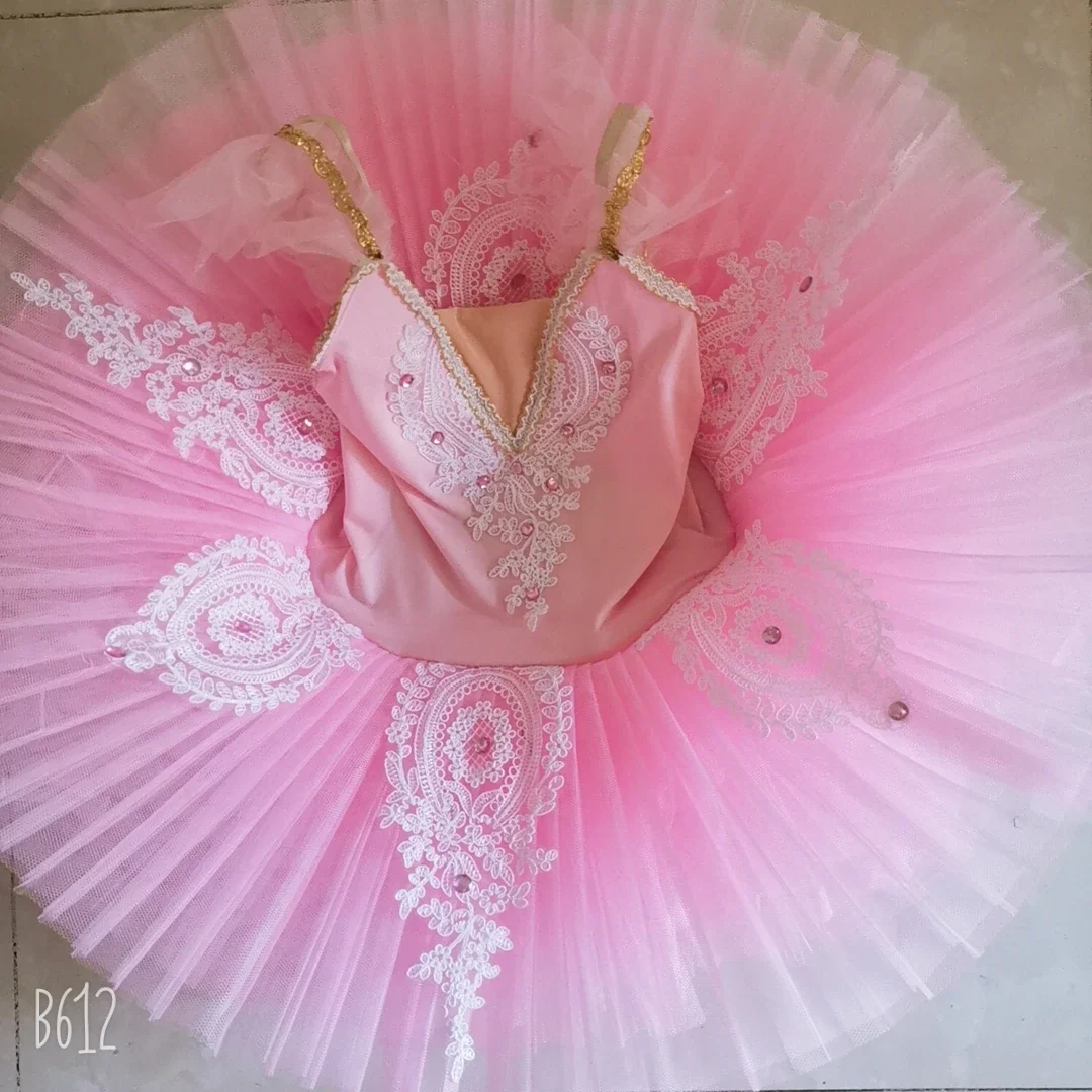 Tutu di balletto professionale rosa per adulti, bambino, fiore, vestito da balletto per ragazze, body per bambini, ballerina, vestito da donna, abbigliamento da ballo