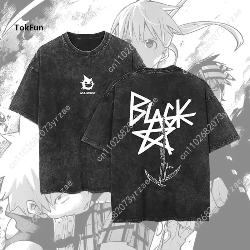 

Blackstar X Chain Scythe Retro Tshirt Man Woman High Quality Vintage T Shirt Cotton Short Sleeves Fashion Soft Breathable Tops