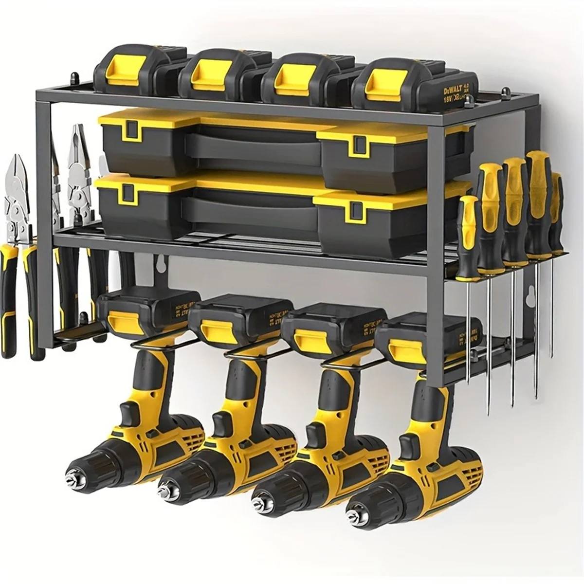 Kit Tools Organizer Power Tool Organizer Wall Mount Utility Racks Suitable For Workshop Extended Large Heavy Duty Drill Holder