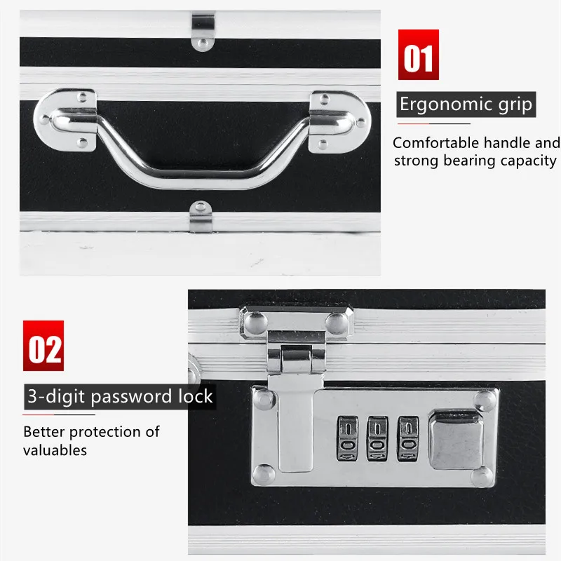 Tool Box Password Aluminum Case Pelican Case Large Suitcase Tools Storage Case Toolbox For Mechanics Metal Briefcase