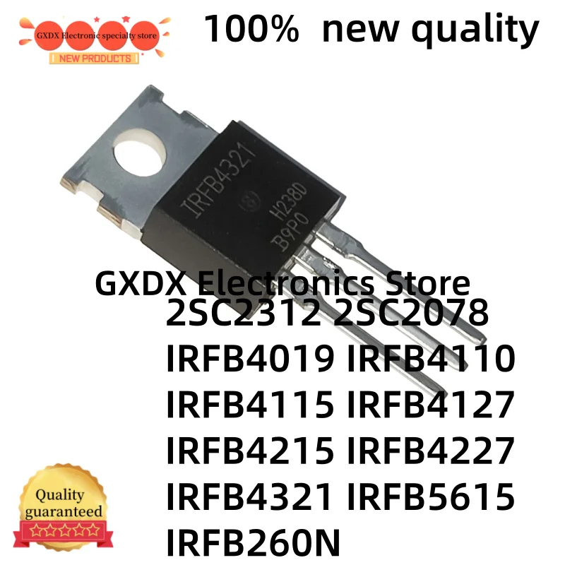 10-20 peças, 2SC2312, 2SC2078, IRFB4019, IRFB4110, IRFB4115, IRFB4127, IRFB4215, IRFB4227, IRFB4321, IRFB5615, IRFB260N, TO220