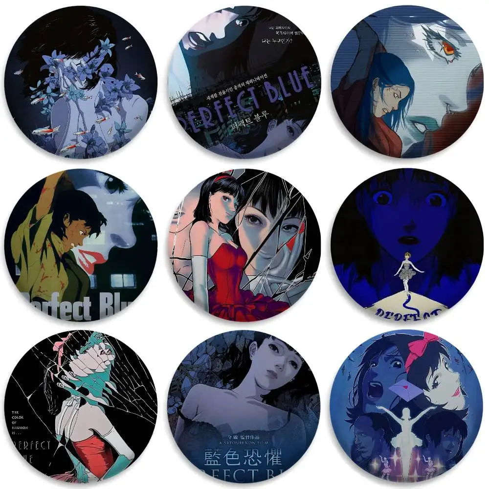 

P-perfect Blues Anime Cute Badges Round Exquisite Badge Brooches Creative Pins For Clothes Hat Backpack Gift Accessories