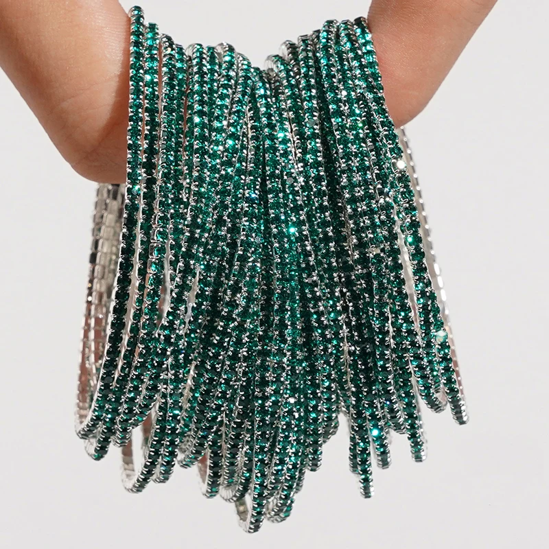 5 Stück modische elastische Armbänder mit Kristall-Strass für Damen, dehnbare, stapelbare Armbänder, klassisches Armband, täglicher Damenschmuck – Detail 8