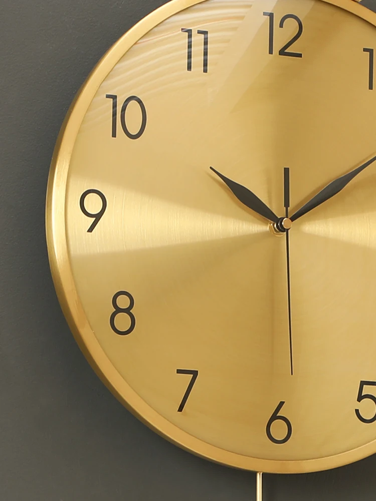 

New Chinese stylewall brass modern simple wall clock silent quartz clock