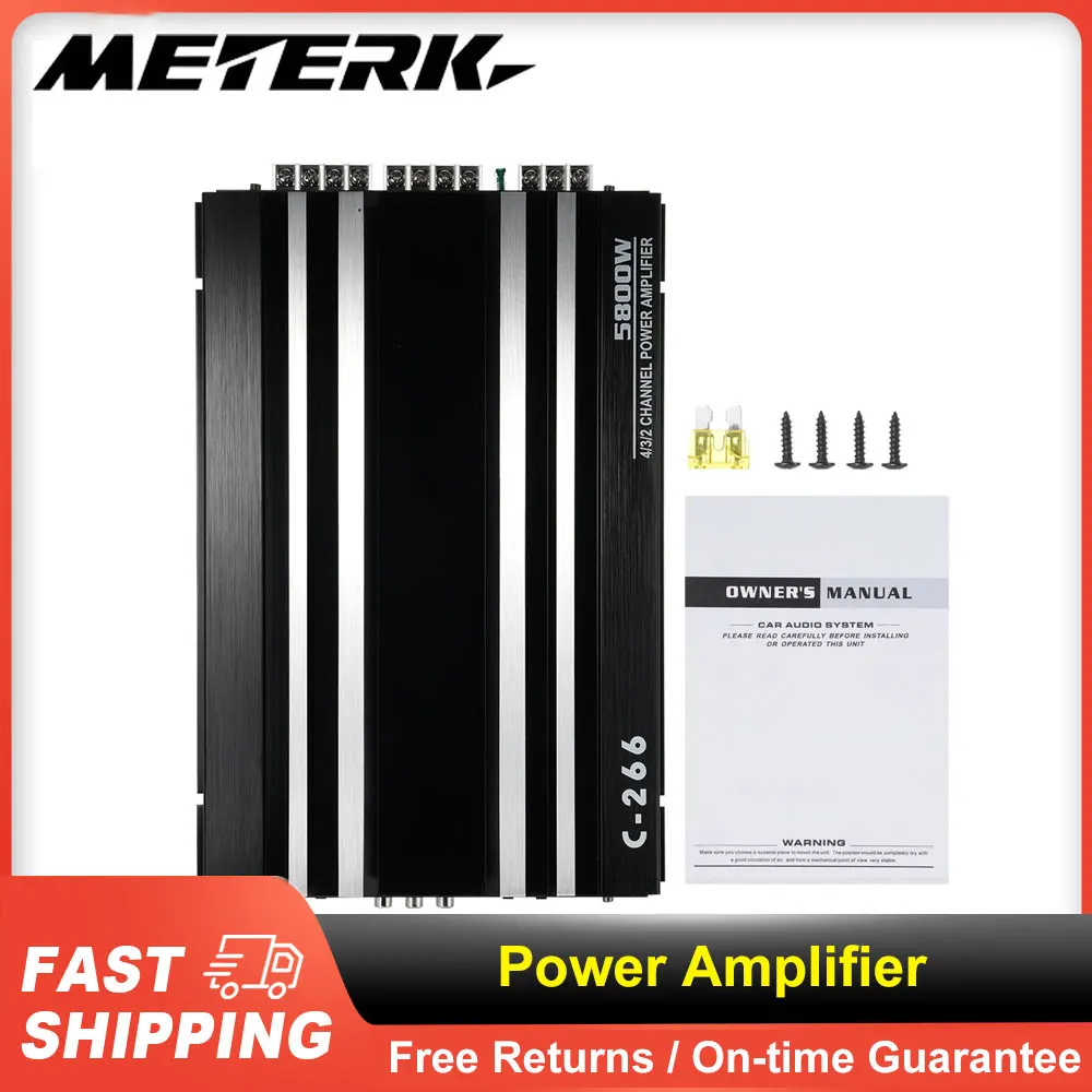 

4-канальный автомобильный усилитель звука, 5800 Вт, усилитель высокой мощности 12,0 в, Ультратонкий четырехсторонний усилитель мощности, инструменты класса A/B