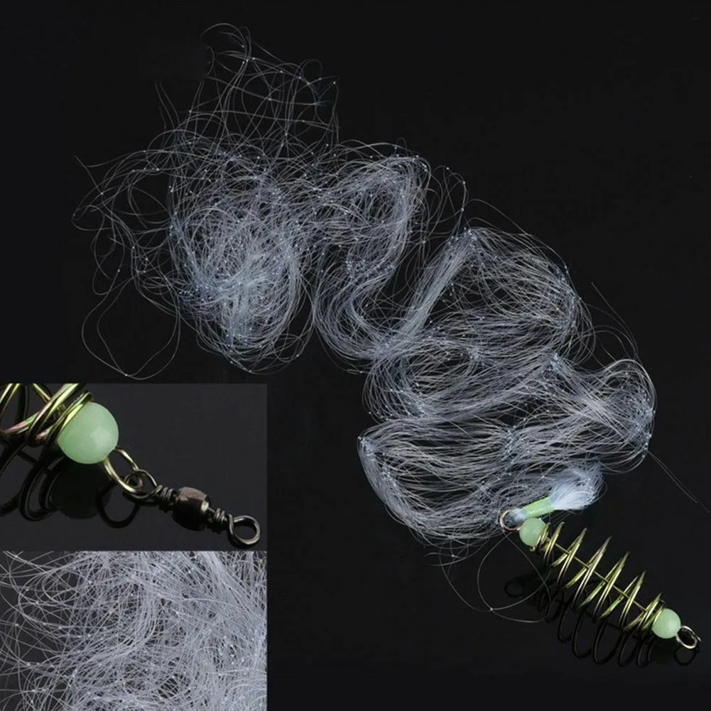 Spring Shoal Fishing Net with Luminous Beads for Catching Small to Medium Fish Lightweight and Practical Design