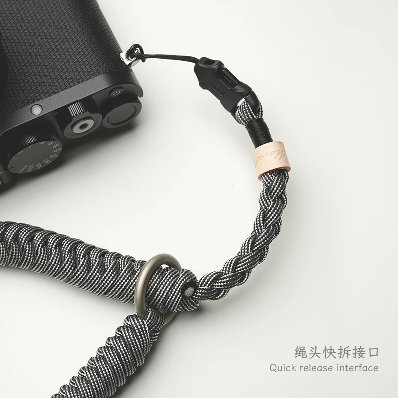 Mr. Stone Exclusieve Twine-serie, snelkoppelingsinterface, handgeweven camerariem voor Sony Leica Q3, ophangkoord, handkoord.