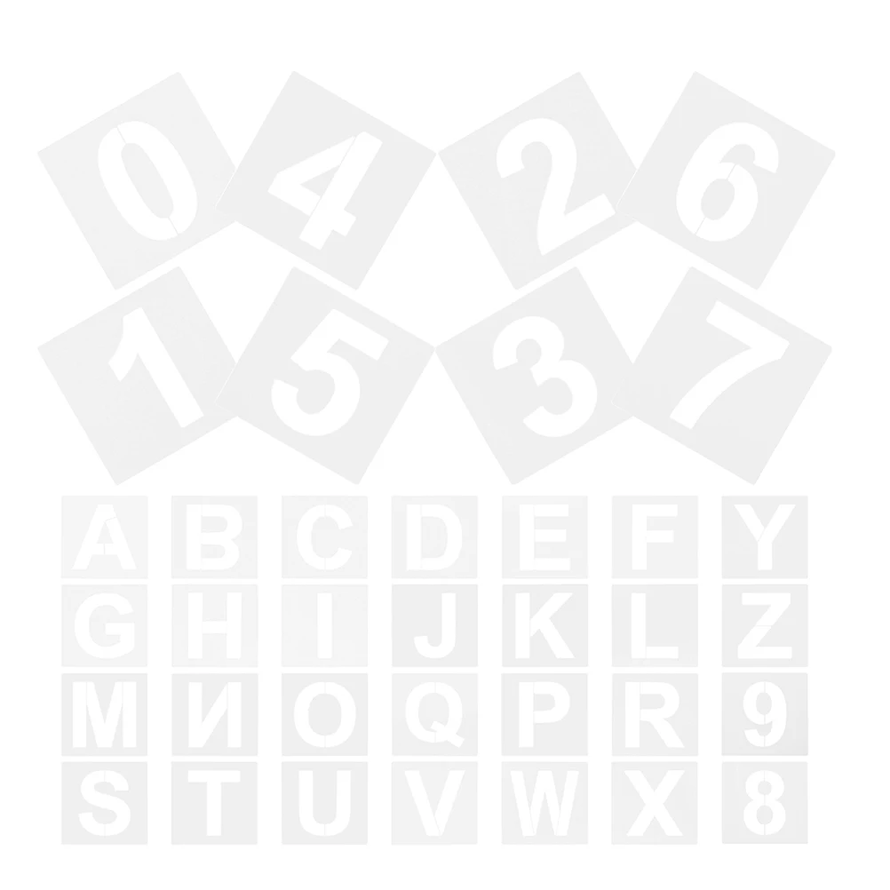 72Pcs 3 Inch Letter Number Stencils Reusable Plastic Alphabet Templates for Painting Graffiti DIY Craft Projects Easy Clean