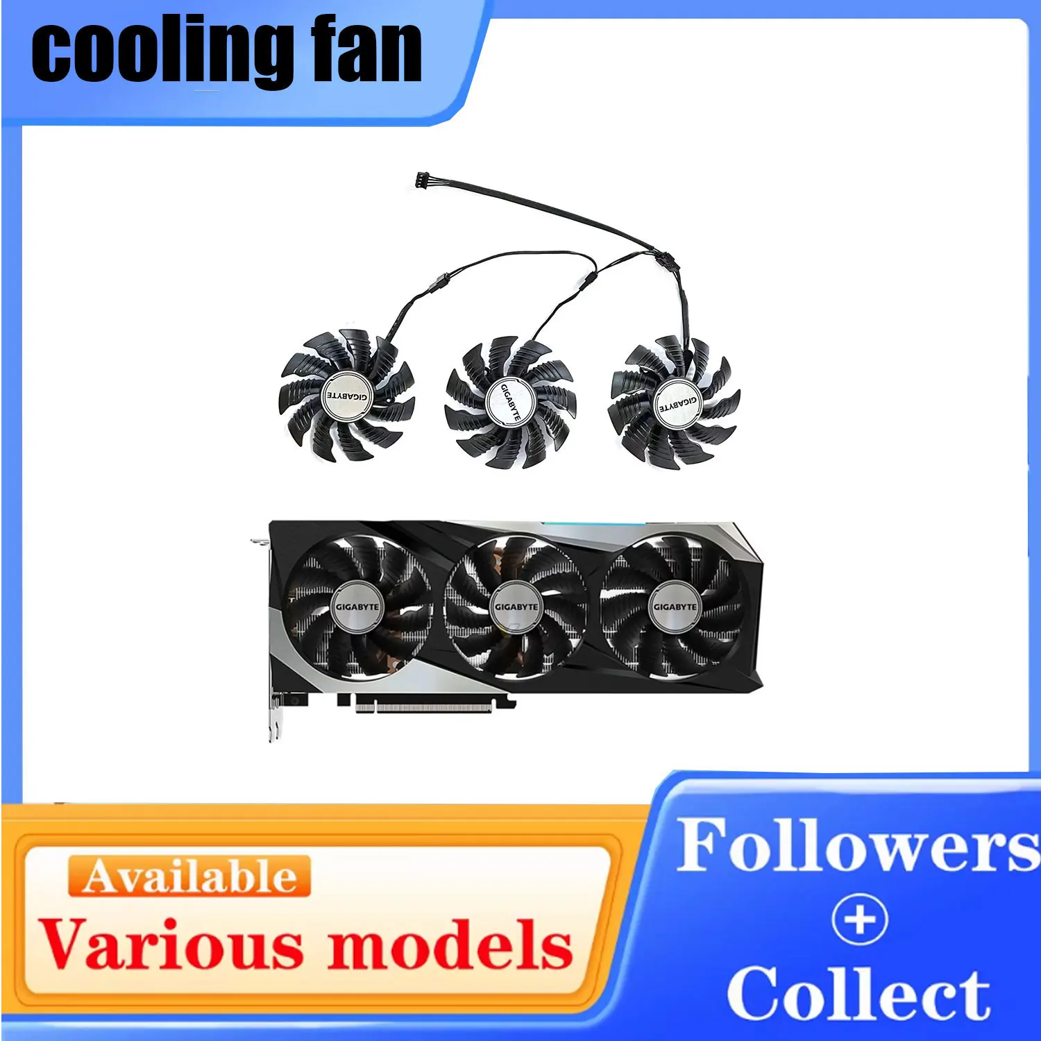 New 82mm 4-Pin T128015SU PLA09215S12H RX6900XT GPU Fan for GIGABYTE Radeon RX6800 6800XT 6900XT GAMING OC Graphics Card