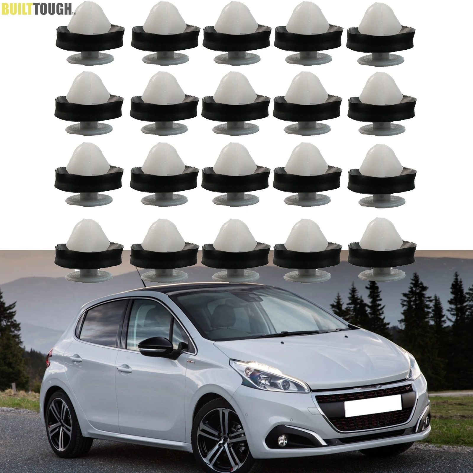 20Pcs Clips For Peugeot 206 207 208 307 308 407 807 1007 5008 Expert Partner Interior Trim Door Panel Card Fastener Clips 6991Y8