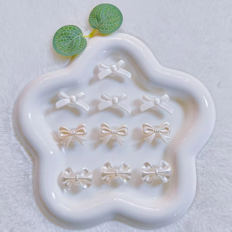 Whole Set Hot Sale DIY Hole Shoes Charms for Sweet Pearl Bow Handmade Charms Designer Quality Garden Shoe Decoration Girl Gift