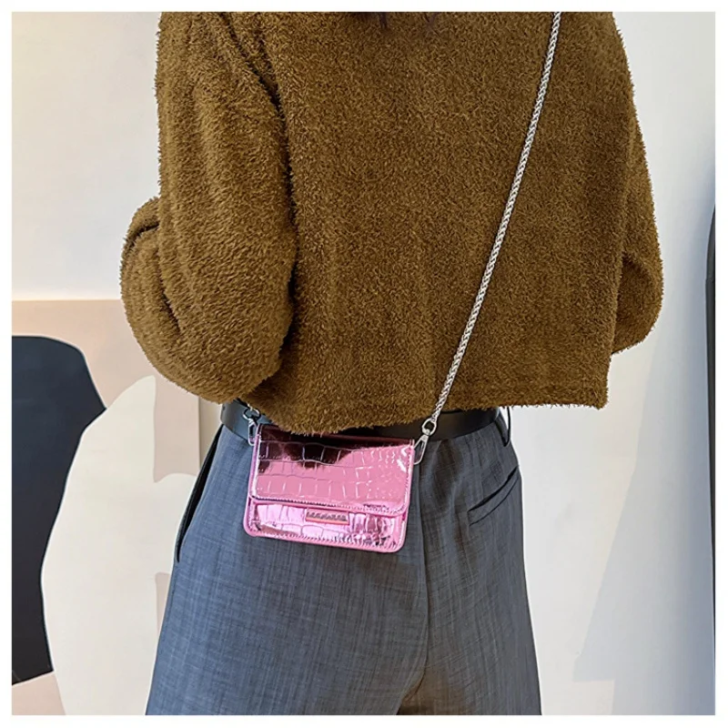 Small square bag women's bag 2025 new high-end niche crossbody silver mini bag