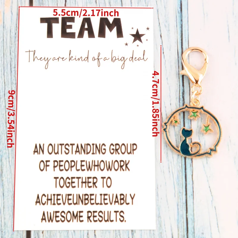 8Team Motivation Keychain Set - Astronomical Design，Equipped with the moon、Star and Planet Pendant，Employee Appreciation Gifts，C