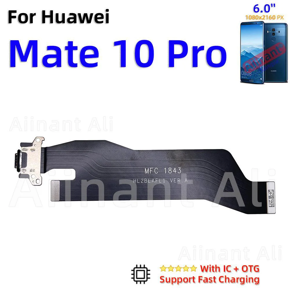 AiinAnt Dock USB Charger Mic Board Connector Charging Port Flex Cable For Huawei Mate 9 10 20 Lite Pro Phone Spare Parts