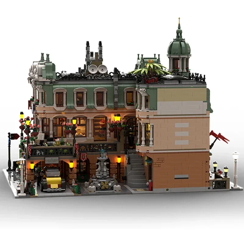 Moc Building Bricks Grand Boutique Hotel Model Technology Block City Street View Garden Palace Restaurant Blocks Christmas Gift