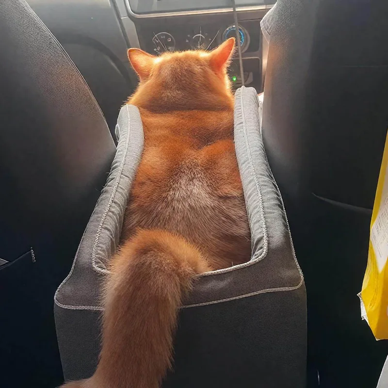 Pet safety seat | Cat travel pet car pad central control nest small dog going out front and rear car seat pad