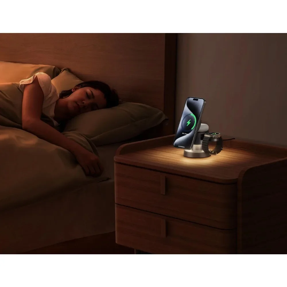 Fast 4 In 1 Foldable Variable Night Light Lamp Wireless Charger Station  Qi Magnetic Wireless Charging