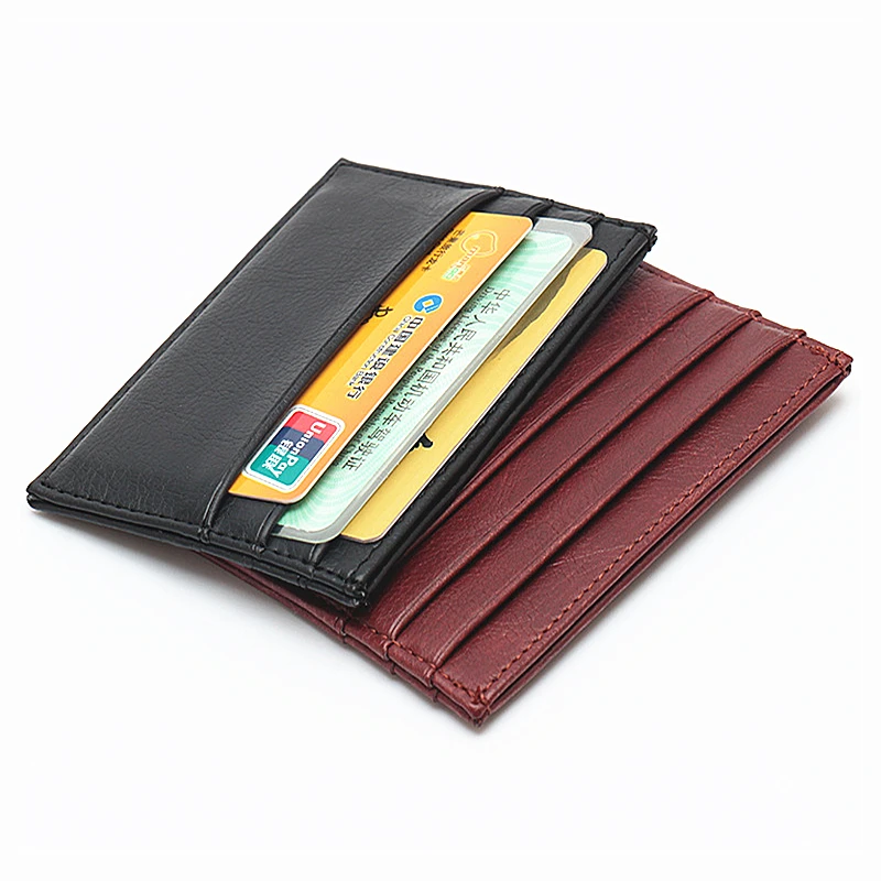 2PCS/set Ultra-thin PU Leather Mini Card Wallet Slim Business Bank Credit Card Holder Men Women Portable Small ID Wallet