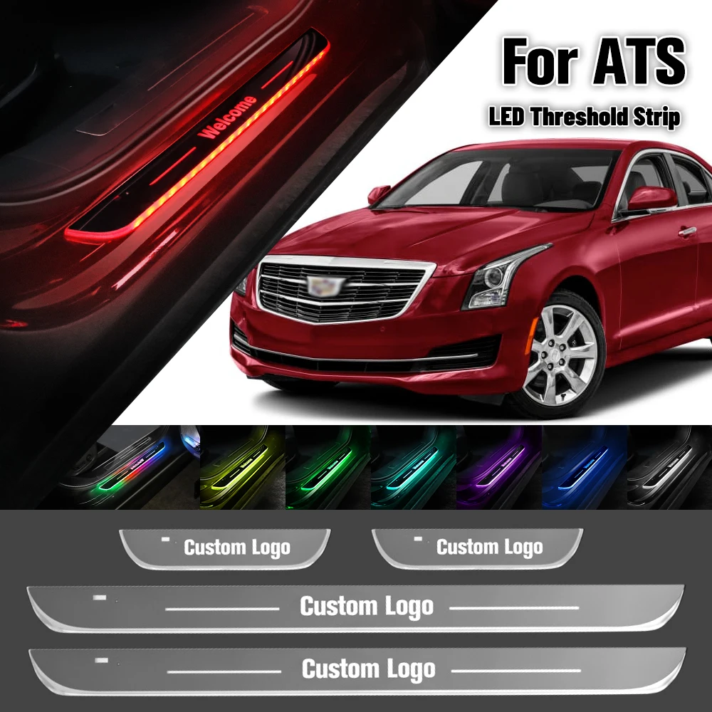 

For Cadillac ATS 2012-2019 Car Door Sill Light Customized Logo LED 2015 2016 2017 2018 Welcome Threshold Pedal Lamp Accessories