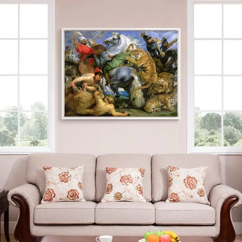 Heptu Bidding Farewell To The City Of Obb Scotland Mythology He Who Rides The Black Horse The Tiger Hunt Canvas Wall Art Decor