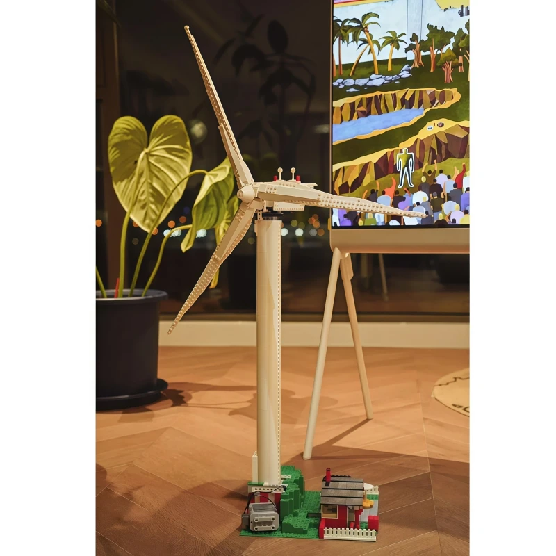 844 Uds. MOC serie creativa Vestas turbina eólica bloques de construcción molino de viento eléctrico generador modelo ladrillos juguetes para niños regalo