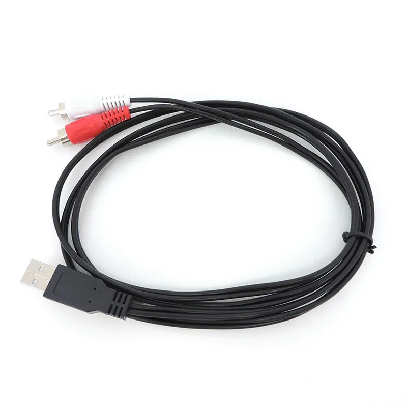 1.5 miernik USB mężczyznę z 2.0 do 2 Rca, wtyczka AV złącze konwertera przewód zasilający z adapterem PC do TV AUX adapter audio-wideo Q1