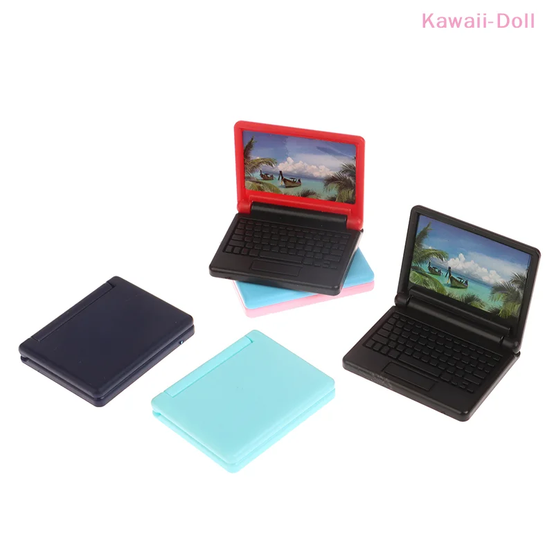 1Pcs Dollhouse Laptop Model 1/12 Dollhouse Office Computer Toys Dolls House Decoration Accessories