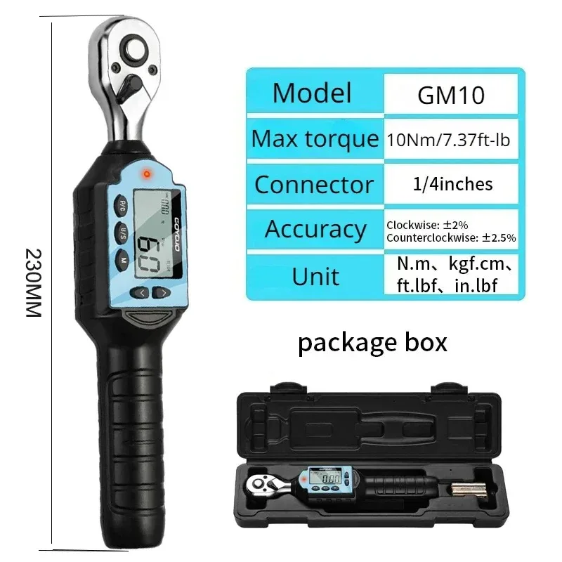 Torque Wrench Bidirectional Ratchet 1/2 3/8 1/4 Digital Preset Head Professional Adjustable for Bicycle Repair Hand Tools