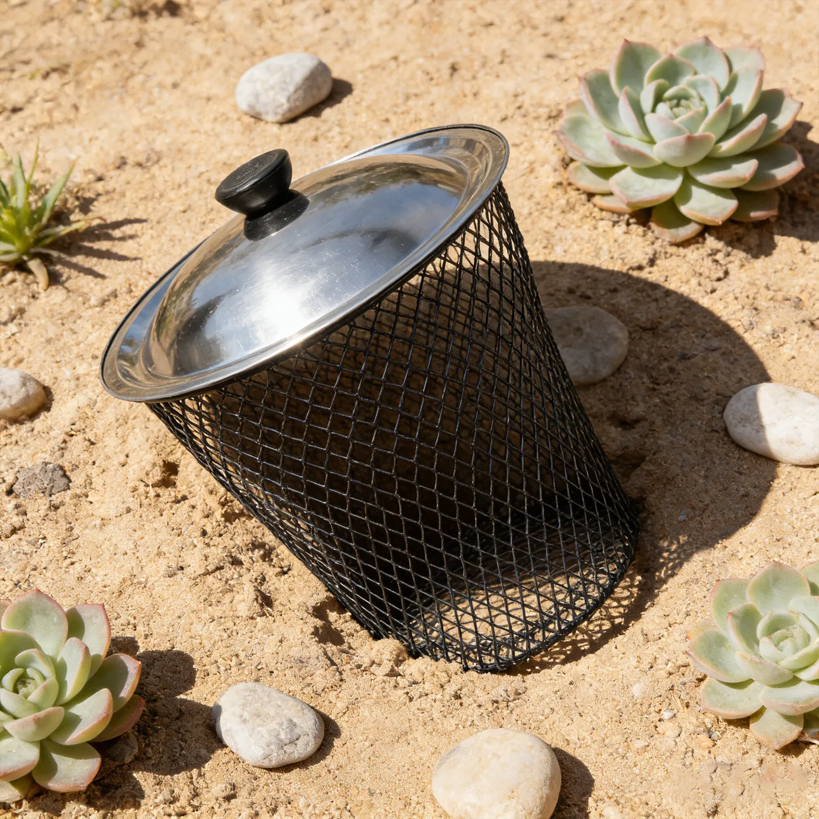 2Pcs High Strength Metal Trash Can Lid Compost Bin in Ground Worm Composter Outdoor Kitchen Garden Waste Storage Bin