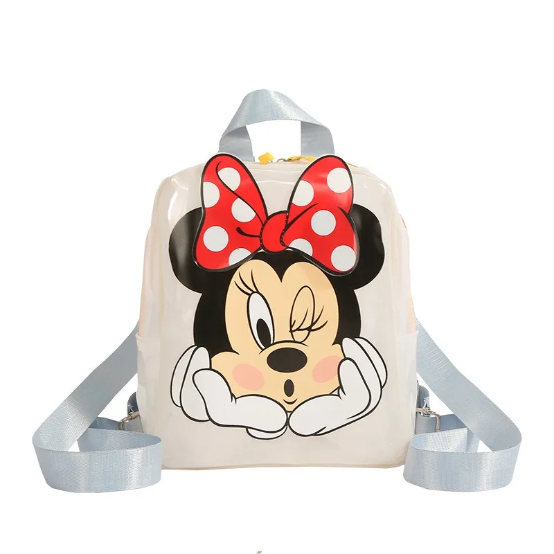 

Disney Kids Transparent PVC Beach Backpack Donald Duck Minnie School Bag for Swimming Outdoor Travel Daypack