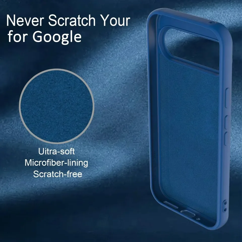 Funda suave de silicona líquida mate de lujo para Google Pixel 10 9 Pro XL 8 7 6 5 10A 9A 8A 7A 6A 5A, cubierta a prueba de golpes de color sólido y delgada 2