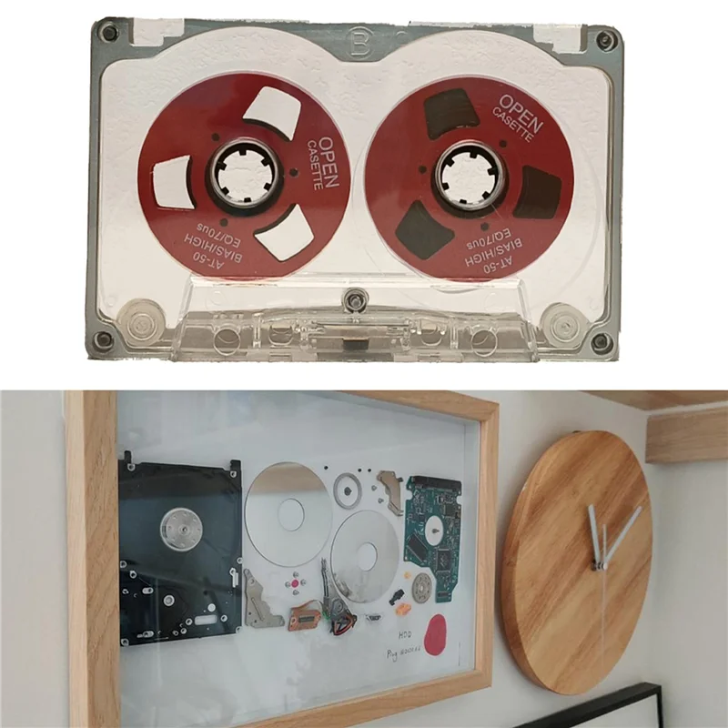 2 × 55 دقيقة قرص شريطي فارغ على الوجهين معدن صغير مفتوح قرص شريط كاسيت فارغ، C