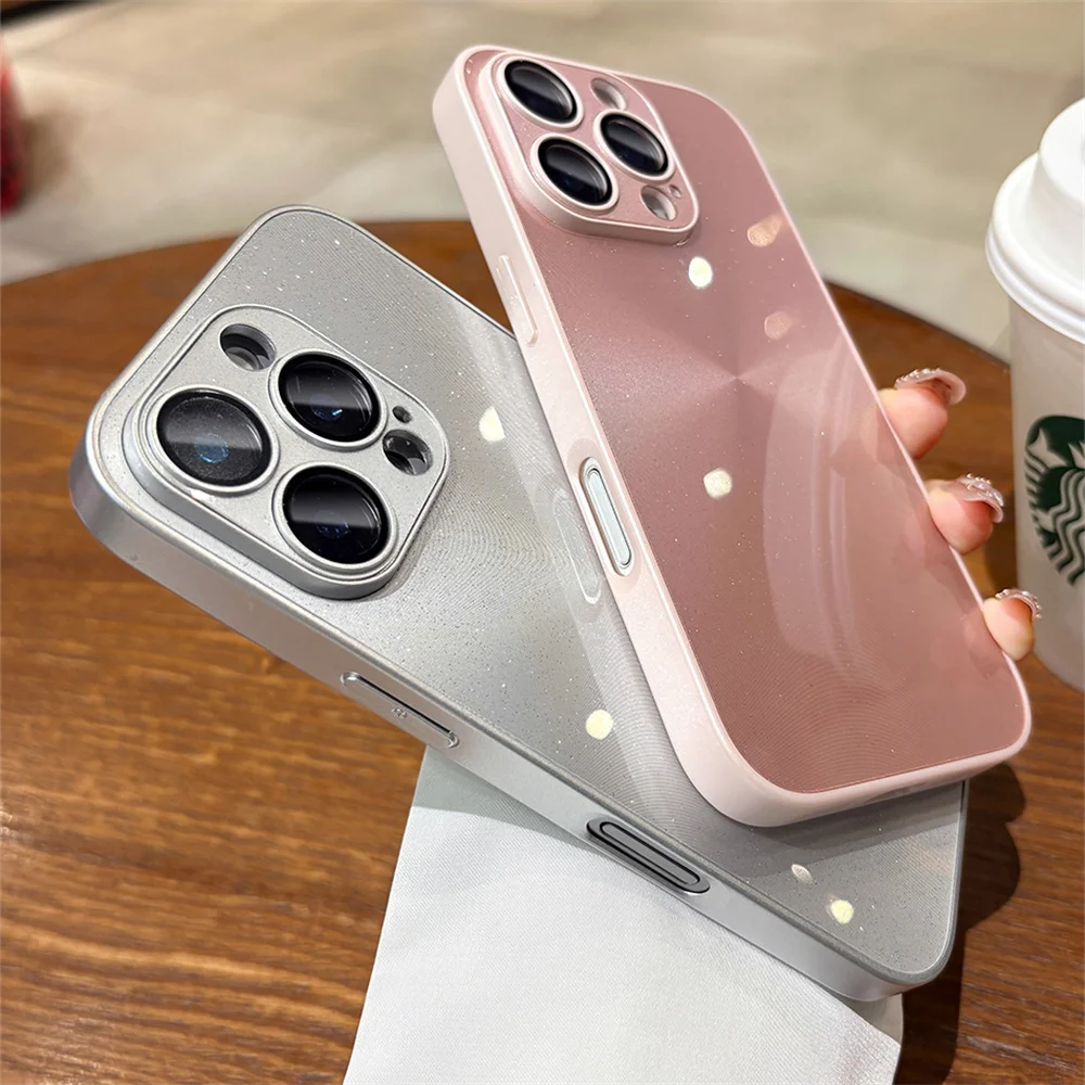 Funda brillante con diseño de CD láser y purpurina de lujo para iPhone 17 16 15 Pro Max 14 13, protección de lente completa a prueba de golpes, cubierta deslumbrante