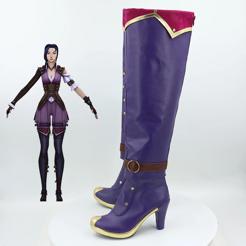 เกมใหม่ LOL คอสเพลย์ Arcane Caitlyn รองเท้า accesorios de disfraz de fiesta de ฮาโลวีน hechos 
