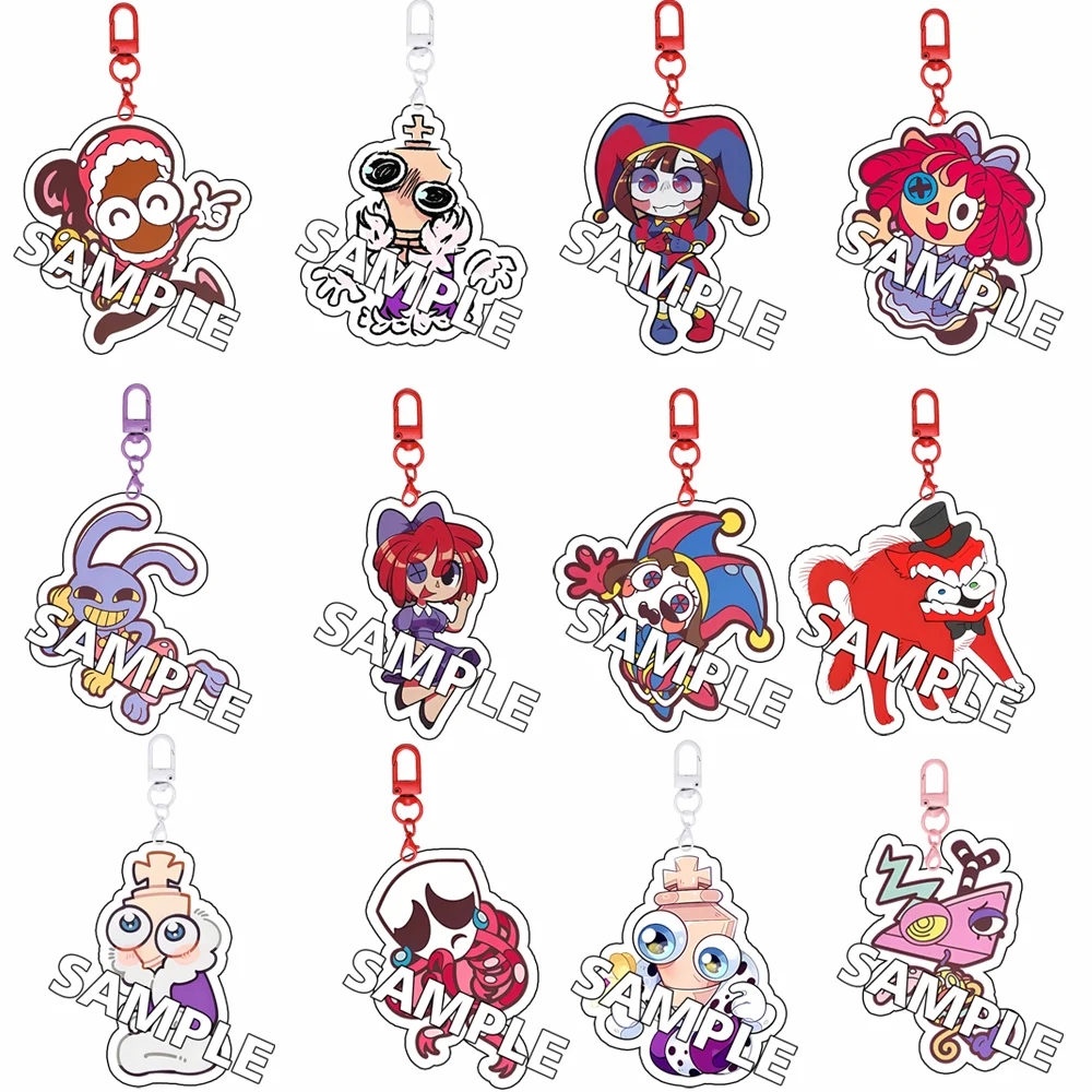 

For TADC Anime Peripheral Pomni Gangle Kinger Kaufmo Jax Zooble Ragatha Acrylic Keychain Custom Cartoons Backpack Pendant Gift