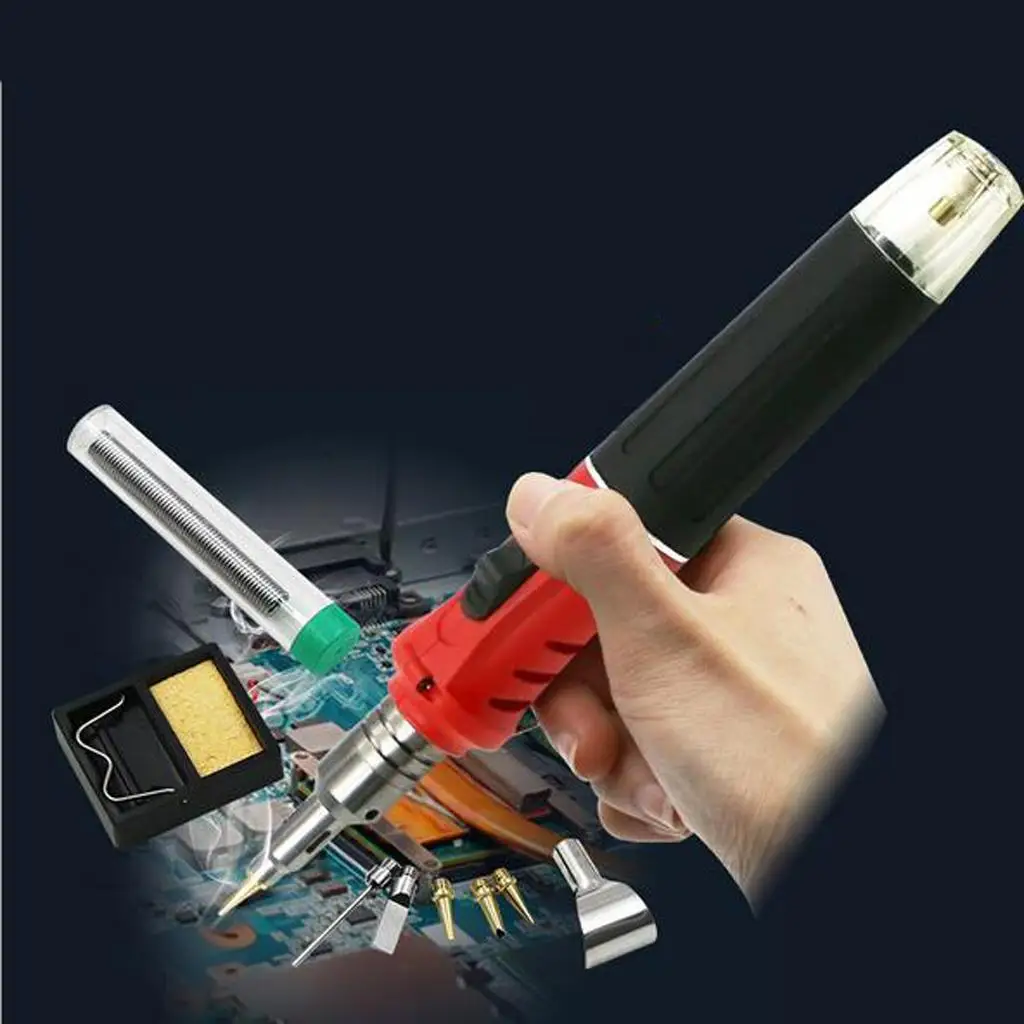 10-in-1 Self-Ignition Gas Soldering Iron Set Cordless Welding Torch Kit Tools