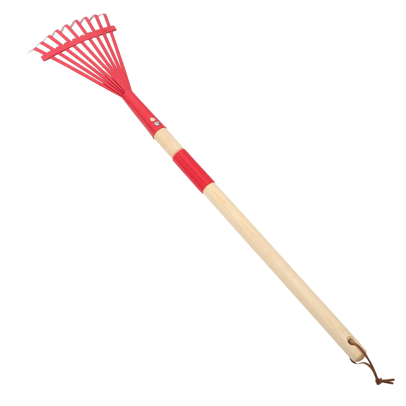 

Металлические садовые грабли с отсоединяемой деревянной ручкой, красные, многофункциональные, для уборки листьев, усиленные, маленькие