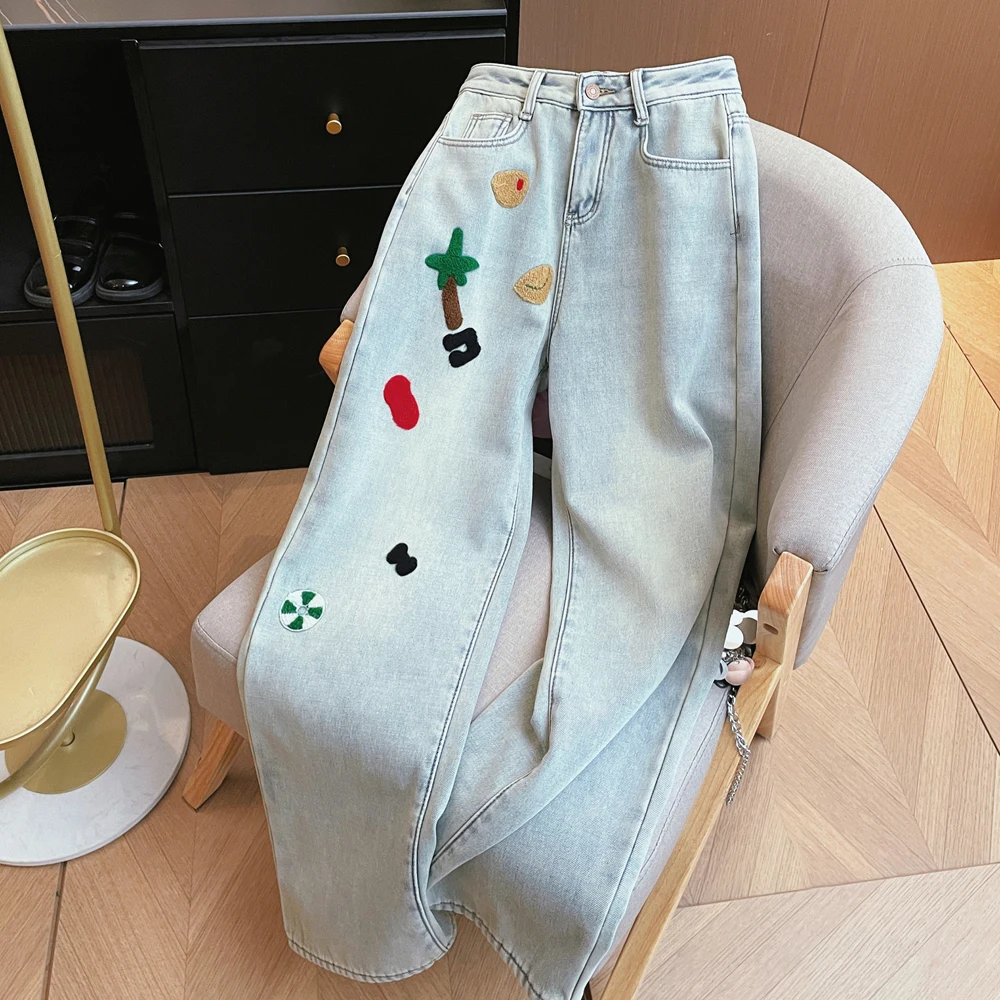 

ZJYT женские толстые прямые джинсы на осень-зиму, модная уличная одежда, женская одежда, низ, повседневные свободные джинсовые брюки, брюки