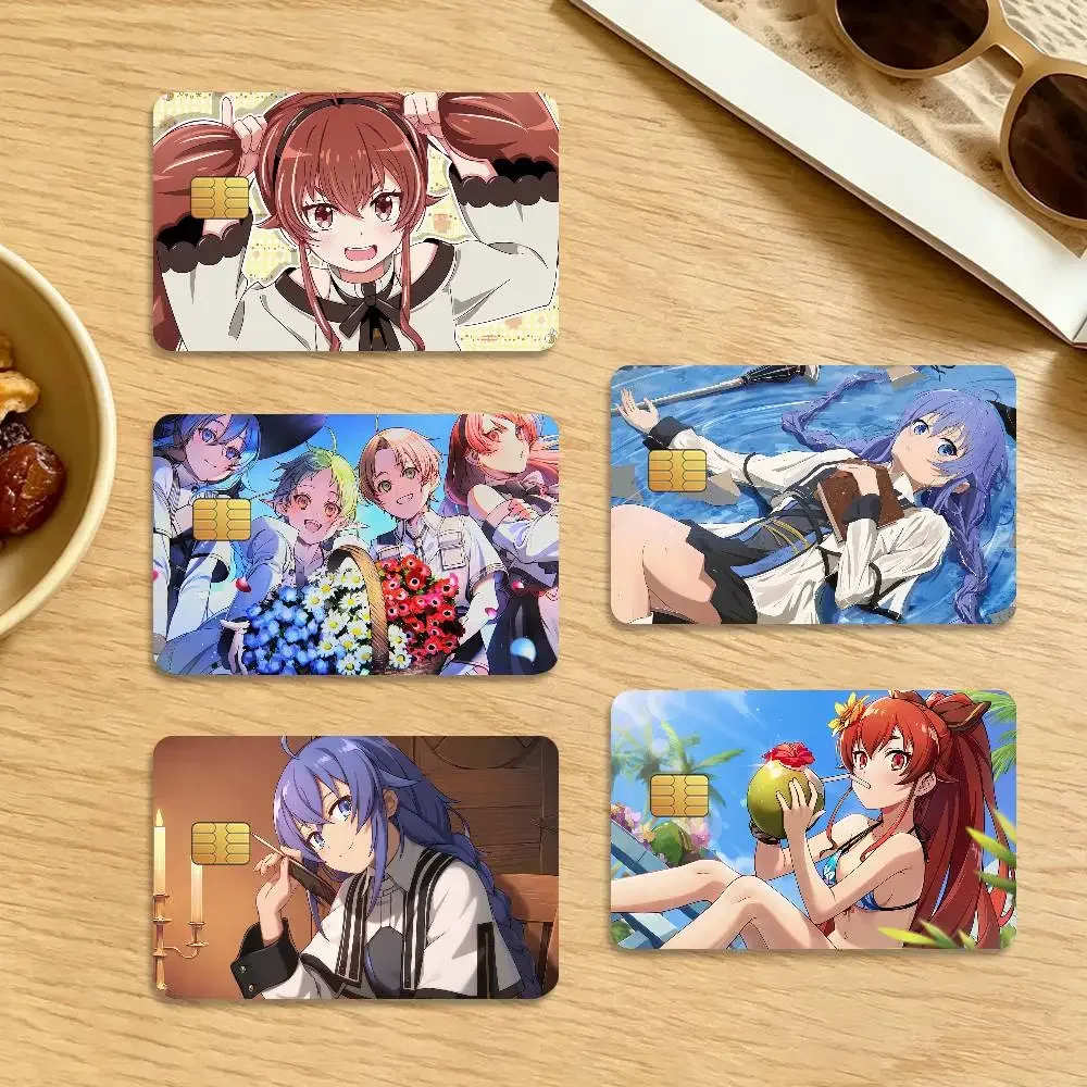 Mushoku Tensei Jobless Reincarnation 4Pcs Waterproof Scratch Resistant Card Stickers Fashion Decorative for Credit Debit Bank