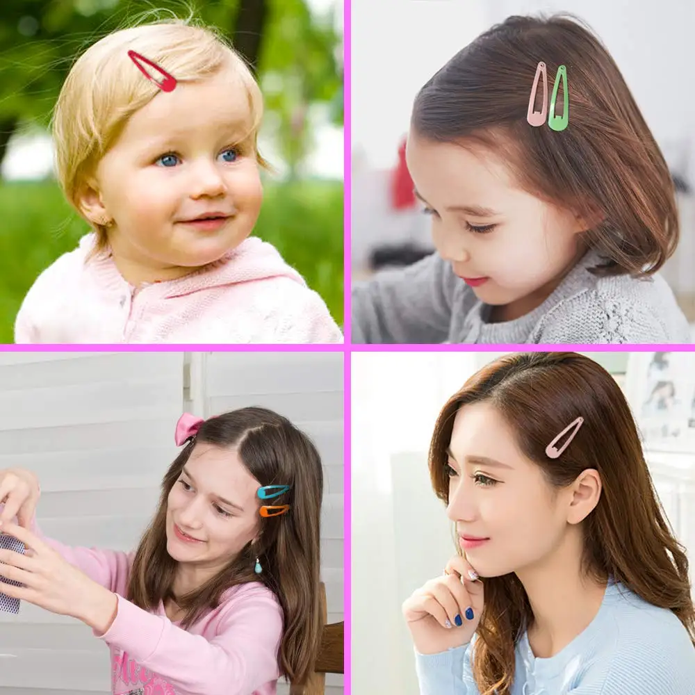 女の子のためのBBヘアクリップ、魔法のヘアピン、子供のキャンディーカラー、シンプルなスナップクリップ、プリンセスヘアピン、キッズヘアアクセサリー、40個