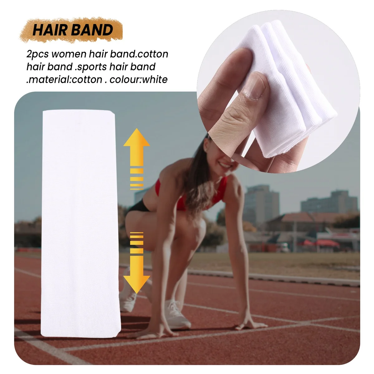 FZFZ 2 stks mode vrouwen katoen yoga haarband sport zweet dame hoofdband populaire vrouwen haaraccessoires wit
