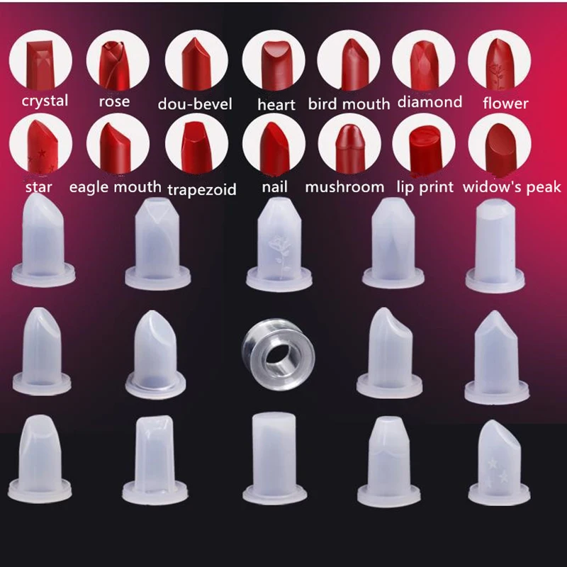 12.1mm Handmade Lipstick DIY Mould Makeup Cosmetics Lipstick Mould Silicone Mold Making Tool Set Silicone Lipstick Making Mould