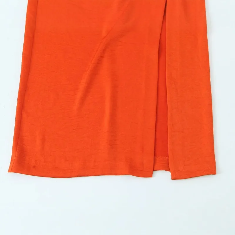 여성을위한 여름 민소매 긴 파티 드레스 2025 봄 새로운 여성의 Pleated 장식 실크 새틴 질감 드레스 레이디 우아한