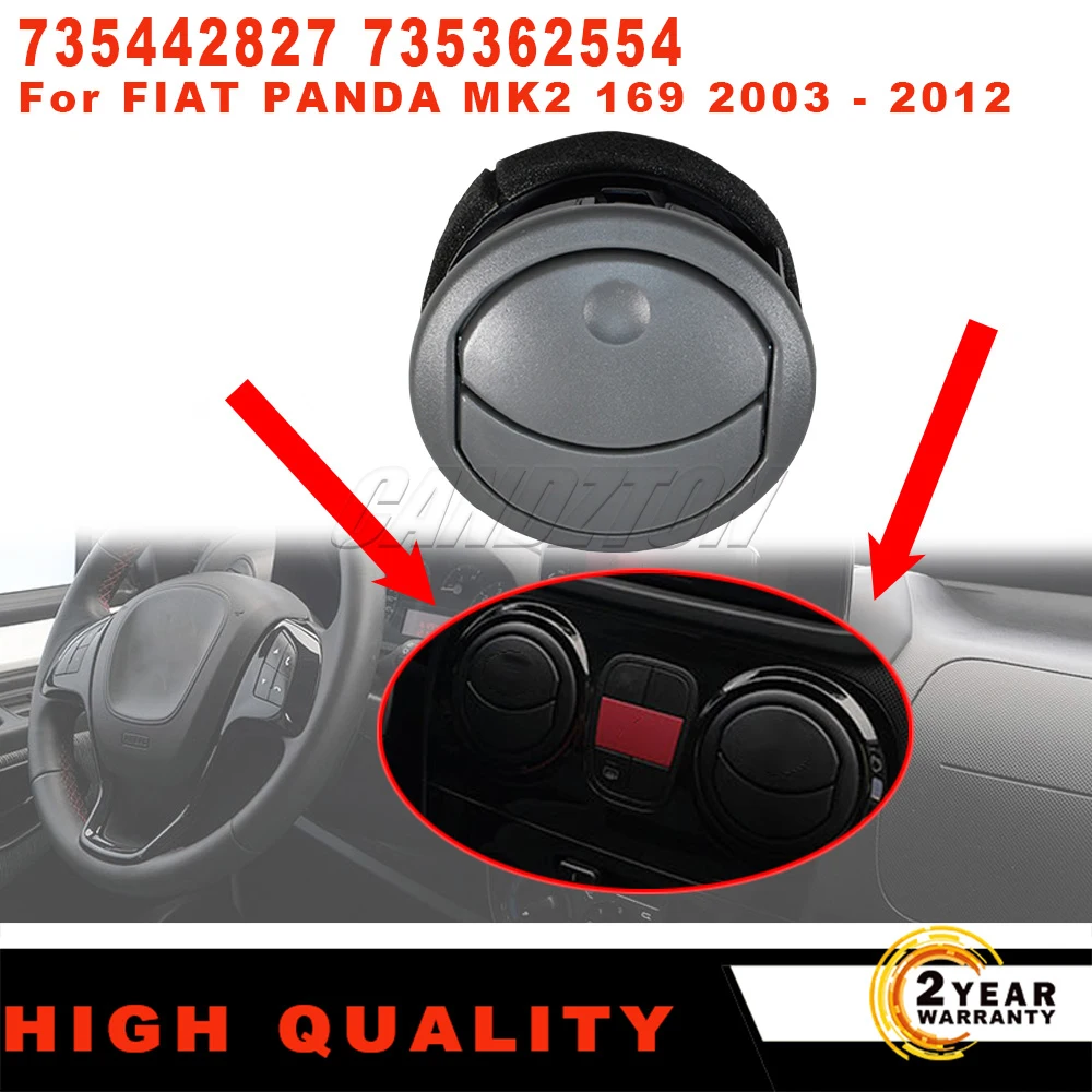 

Grey Dashboard Air Vent Replacement Grille new for FIAT PANDA MK2 169 2003-2012 AC Air Diffuser Nozzle Trim 735442827 735362554
