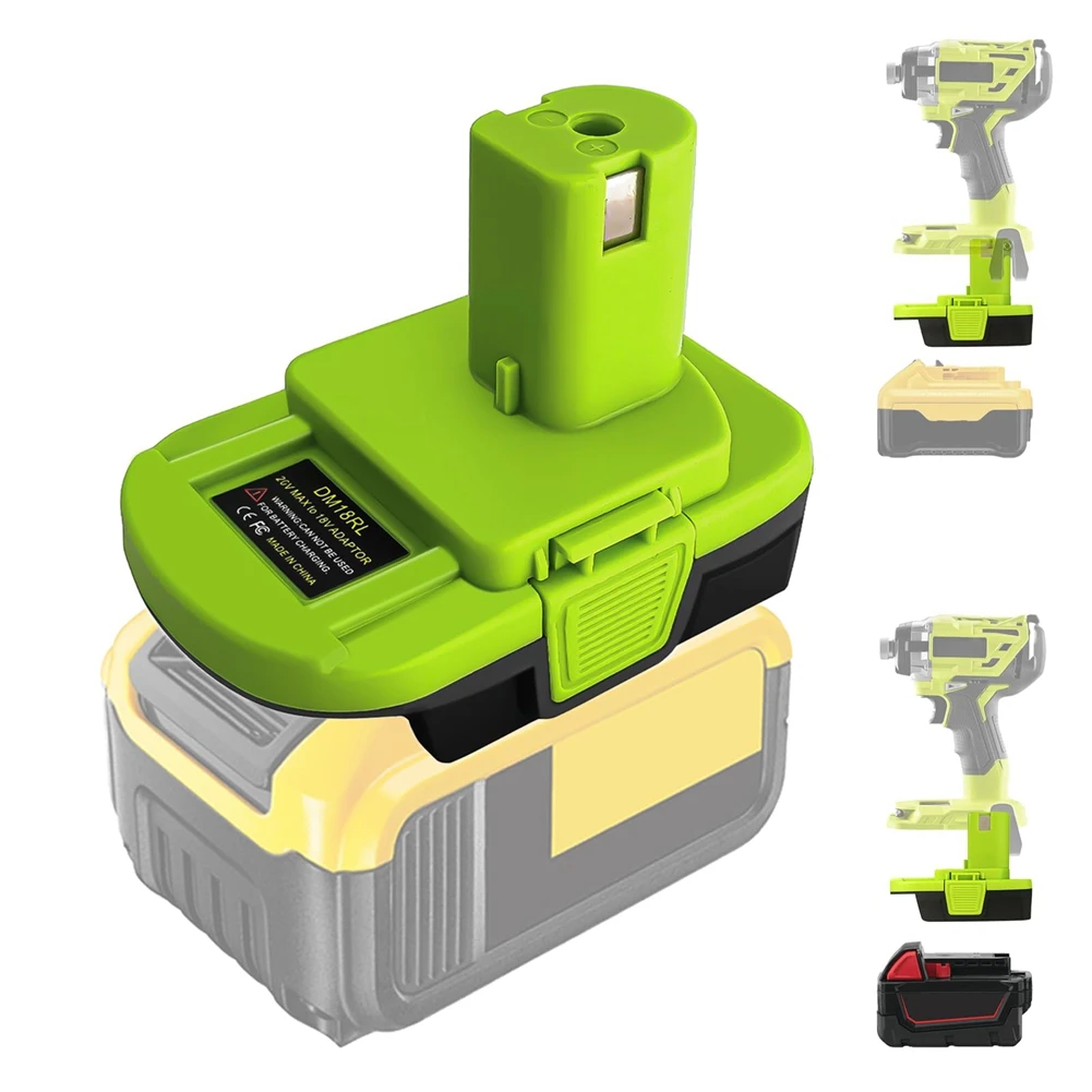 

New Shown-DM18RL Converter Battery Adapter For 20V For 18V M18 Lithium Battery Convert To For Ryobi Power Tools