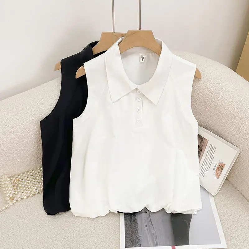 

American retro spicy girl lapel vest summer women's loose sleeveless trendy women's top early autumn Y2K spicy girl vest