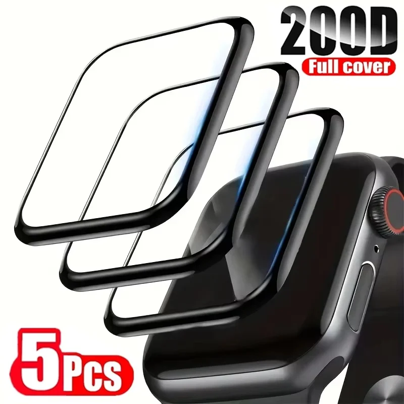 1/3/5 Pcs 9D Protector Film For Apple Watch Ultra 2 1 49mm 45mm 41mm 44mm 40mm 42mm 38mm Curved Screen Cover For iWatch 9 8 7 SE