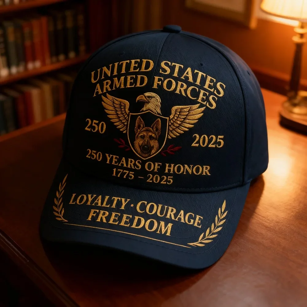 Custom Hat 2pcs US Armed Forces 250 Years Of Honor Cap Loyalty Courage Freedom