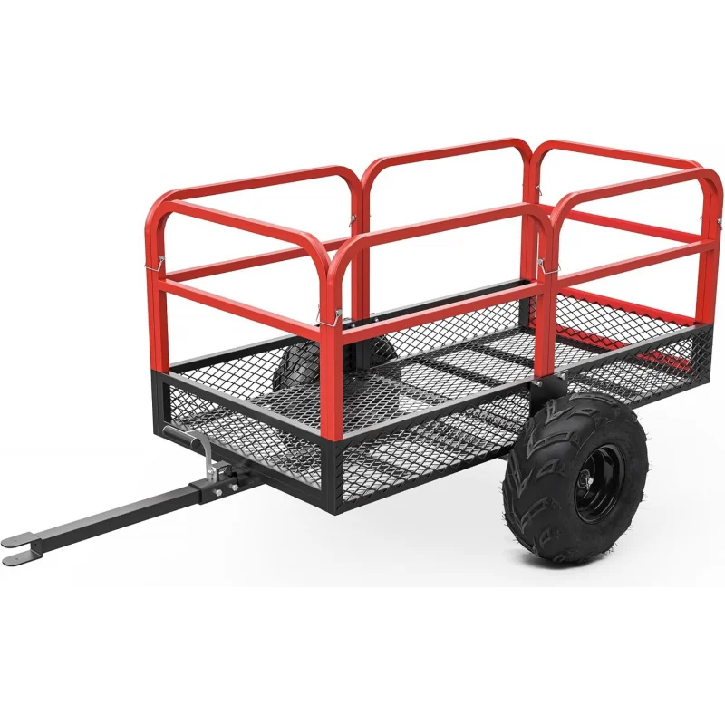 

2026 New：22 Cu.Ft. ATV , Heavy Duty Tow Behind Dump Cart, 1700lbs Capacity Study Yard Garden Trailer P